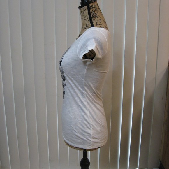 NWT Express white skull graphic tee t shirt top XS extra small - Picture 3 of 6